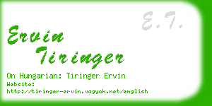 ervin tiringer business card